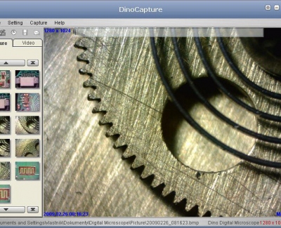 DinoCapture aplikace - snímací režim