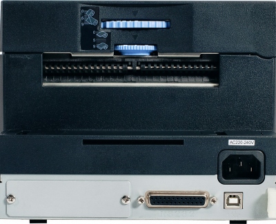 Tiskárna etiket CITIZEN CL-S400DT pohled zezadu na porty